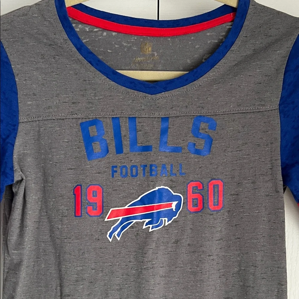 NFL Gray and Blue Buffalo Bills Football Tee - Picture 2 of 4